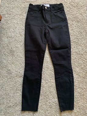 Frank And Eileen Women's Sligo Jeans Black Raw Hem Sz 25 Minimalist Contemporary